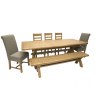 Aldiss Own Heritage 2m Extending Dining Table with Bench & 5 Chairs
