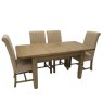 Heritage 1.3m Extending Dining Table with 4 Natural Upholstered Chairs