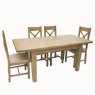 Heritage 1.3m Extending Dining Table with 4 Cross Back Natural Chairs