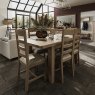 Aldiss Own Heritage 1.3m Extending Dining Table with 4 Ladder Back Natural Chairs