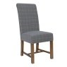Heritage Upholstered Dining Chair in Check Grey