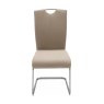 Lazzaro 1.6m White Extending Table with 4 Taupe Chairs