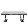 Selene 2m Dining Table and 6 Belvedere Chairs in Pewter