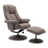 GFA Denver Swivel Recliner Chair & Stool Set In Elephant Fabric