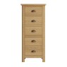 Aldiss Own Hastings Editions 5 Drawer Narrow Chest in Oak