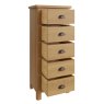 Aldiss Own Hastings Editions 5 Drawer Narrow Chest in Oak