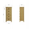 Aldiss Own Hastings Editions 5 Drawer Narrow Chest in Oak