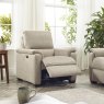 Spencer Power Recliner Chair In Silver Grey Fabric lifestyle image of the chair
