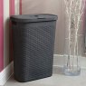 Addis Rattan Slim Hamper Charcoal