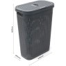 Addis Rattan Slim Hamper Charcoal