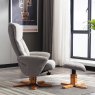 GFA Marseille Swivel Recliner Chair & Stool Set in Fossil Fabric