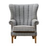 Aldiss Own Artisan Fluted Wing Chair in Grey Wool