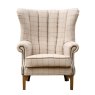 Aldiss Own Artisan Fluted Wing Chair in Natural Wool