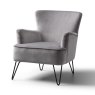 Global Furniture Alliance Oasis Accent Chair Grey Velvet