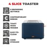 Tower Tower Cavaletto 4 Slice Toaster Blue