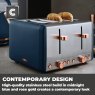 Tower Tower Cavaletto 4 Slice Toaster Blue