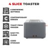 Tower Tower Cavaletto 4 Slice Toaster Grey