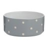 grey polka dot pet bowl
