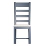 Aldiss Own Heritage Blue Slatted Dining Chair in Natural Check