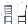 Aldiss Own Heritage Blue Slatted Dining Chair in Natural Check