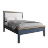 Aldiss Own Heritage Blue Low End Bed with Fabric Headboard