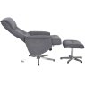 Rayna Swivel Recliner Chair & Stool in Grey