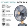 Tower Scandi 12" Grey Desk Fan Features