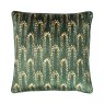 Wisteria Printed Velvet Cushion Emerald