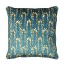 Wisteria Printed Velvet Cushion Petrol