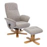 GFA Athena Swivel Recliner Massage Chair & Stool Set In Wheat