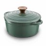 Barbary & Oak Foundry Round Green Casserole