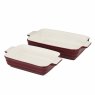 Barbary & Oak Foundry Rectangular Red Oven Dish Set of 2