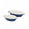 Barbary & Oak Foundry Oval Blue Oven Dish Set of 2