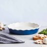 Barbary & Oak Foundry Ceramic Blue 27cm Pie Dish Lifestyle