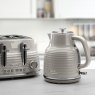 Daewoo Sienna 1.7L 3KW Jug Kettle Taupe with toaster in kitchen