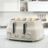 Daewoo Sienna 4 Slice Toaster Cream on kitchen worktop
