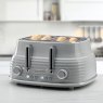 Daewoo Sienna 4 Slice Toaster Grey on kitchen worktop