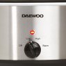 Daewoo 6.5L Stainless Steel Slow Cooker close up of heat setting