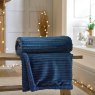 Ribchester Navy Sherpa Lined Throw