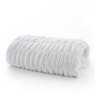 New Hampshire Silver Faux Fur Throw on white