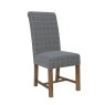 Aldiss Own Chatsworth Oak Upholstered Grey Check Dining Chair
