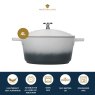Masterclass MasterClass Lightweight 4L Casserole Dish with Lid, Ombre Grey