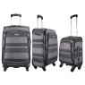 Highbury Unique Grey Stripe Ultra Light Weight Luggage trio on a white background