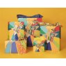 Glick Small Star Rays Gift Bag on a yellow background with other sizes of gift bags