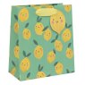 Glick Medium Lively Lemons Gift Bag on a white background