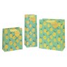 Glick Medium Lively Lemons Gift Bag on a white background with different size gift bags