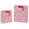 Glick Medium Sweet Strawberries Gift Bag on a white background with a different size gift bag