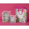 Glick Small Happy Birthday Butterfly Oasis Gift Bag on a pink background with different size gift bags