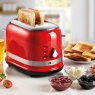 Ariete Moderna 2 Slice Toaster Red Lifestyle Shot with Toast