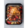MasterClass Stainless Steel Small Roasting Rack with meat and vegetables on